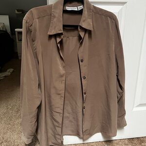 Brown Button-Up Shirt Vintage